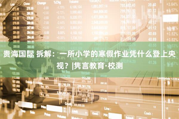 贵海国际 拆解：一所小学的寒假作业凭什么登上央视？|隽言教育·校测